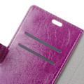 Miniatyrbillede 2 af 2: HTC 10 Evo læder-etui m. crazy horse overflade - Lilla Purple