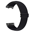 Miniatyrbillede 1 af 2: Elastisk nylon + mønstret urrem til Fitbit Charge 5 - Sort Black