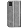 Pikkukuva 2 / 2: Nokia C2 2nd Edition nahkainen lompakokkotelo - Harmaa Silver grey