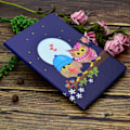 Miniatyrbillede 2 af 2: Samsung Galaxy Tab A 10.5 beskyttelsesetui i kunstlæder med mønster og kortholder - Ugler på gren Multicolor