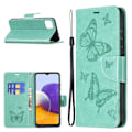 Miniatyrbild 1 av 2: Butterfly läder Samsung Galaxy A22 5G fodral - Grön Grön