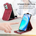 Pikkukuva 2 / 2: Vertical Flip Phone Suojakotelo With Zipper For OnePlus Nord CE 2 Lite 5G - Punainen Red