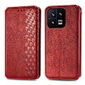 Pikkukuva 1 / 6: Nahkakotelo With A Stylish Rhombus Imprint For Xiaomi 13 - Punainen Red