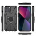 Miniatyrbillede 2 af 2: iPhone 13 mini 5,4 tommer Ring Kickstand Design Bumpresistent and Flexible 2-i-1 telefonbagcover Drop Resistant Protective Case - Sort Black