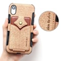 Miniatyrbillede 2 af 2: SHOUHUSHEN iPhone Xr læderetui med ahornspænde - Guld Gold