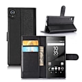 Miniatyrbillede 1 af 2: Sony Xperia XA1 stilfuldt læder-etui - Sort Black