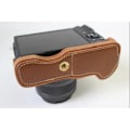 Miniatyrbillede 2 af 2: Canon EOS M6 halvt kameraetui i kunstlæder med bundskrue - Brun Brown