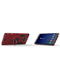 Pikkukuva 2 / 2: Samsung Galaxy Note9 Hybriidi muovinen himmeä pintainen takasuoja kuori jalkatuella - Punainen Red