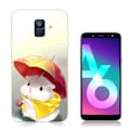 Miniatyrbillede 1 af 2: Samsung Galaxy A6 (2018) beskyttelsesetui i silikone med printet mønster - Hamster med paraply Multicolor