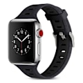 Miniatyrbillede 1 af 2: Apple Watch 38mm silikone urrem - Sort Black