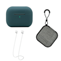 Miniatyrbillede 1 af 2: AirPods Pro 2 silikoneetui med rem og opbevaringsboks - Nål I Grøn Green