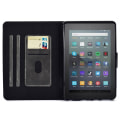 Miniatyrbild 6 av 6: Läderfodral med stativ för Amazon Fire 7 (2022) - Svart Svart