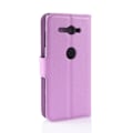 Miniatyrbillede 2 af 2: Sony Xperia XZ2 Compact litchi tekstur PU læder flip etui - Lilla Purple