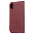 Pikkukuva 2 / 2: iPhone Xs Max Kätevä Synteetti Nahkainen Lompakko Kotelosuoja Useilla Korttipaikalla - Viinin Punainen Red