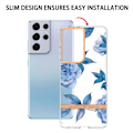 Pikkukuva 2 / 2: Erittäin ohut ja kestävä pehmeäkantinen Samsung Galaxy S21 Ultra 5G - Sininen Pioni Blue