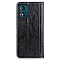 Miniatyrbillede 2 af 2: Motorola Moto E13 ægte læderetui med magnetisk lukning - Sort Black