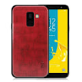 Miniatyrbillede 1 af 2: MOFI Samsung Galaxy J6 (2018) mobiletui i kombimaterialer med læderoverfalde - Rød Red