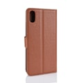 Miniatyrbillede 2 af 2: iPhone Xr litchi tekstur læder flip cover - Brun Brown