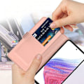 Pikkukuva 2 / 2: Sileä ja ohut premium-PU-nahkakotelo Samsung Galaxy M53 5G - Ruusukulta Pink
