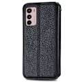 Pikkukuva 2 / 2: Nahkakotelo With A Stylish Rhombus Imprint For Motorola Moto G42 - Musta Black