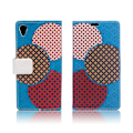 Miniatyrbillede 1 af 2: Sony Xperia L1 stilfuldt læder-etui - Cirkler i flotte farver Multicolor