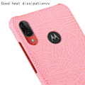 Miniatyrbillede 2 af 2: Croco cover - Motorola Moto E6 Plus – Lyserød Pink
