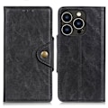 Miniatyrbillede 1 af 2: Alpha iPhone 14 Pro læder flip etui - Sort Black