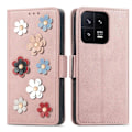 Pikkukuva 1 / 6: Sileä ja ohut premium-PU-nahkakotelo Xiaomi 13 - Ruusukulta Pink