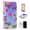 Pikkukuva 1 / 2: iPhone Xs Max laaseri pinnoitettu kuviollinen synteetti nahkainen lompakko suojakotelo - Flamingot Multicolor