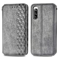 Miniatyrbillede 1 af 2: Læder Etui med A Stilfuldt Rhombus Tryk til Sony Xperia 10 IV - Grå Silver grey