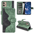 Miniatyrbillede 2 af 2: To Farvet Læder Flip Case til Motorola Moto G32 - Grøn Green
