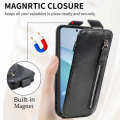 Pikkukuva 4 / 6: Vertical Flip Phone Suojakotelo With Zipper For Motorola Moto G72 - Ruskea Brown