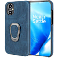 Miniatyrbild 1 av 2: Stötsäkert läderfodral med oval kickstand för OnePlus Nord N20 5G - Blå Blå