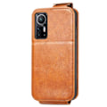 Pikkukuva 2 / 2: Vertical Flip Phone Suojakotelo With Zipper For Xiaomi 12S / 12x / 12 - Ruskea Brown