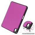 Miniatyrbillede 4 af 6: iPad 10.9 (2022) Tablet-etui i vegansk læder Tri-fold Stand Auto Wake / Sleep Beskyttelsescover med penneplads - Lilla Purple