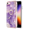 Marmormotiv iPhone SE (2022) / iPhone SE 2020 / iPhone 7 skal - Lila Marmordimma Lila