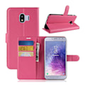 Miniatyrbillede 1 af 2: Samsung Galaxy J4 (2018) litchi tekstur læder flip etui - Rosa Pink