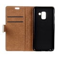 Miniatyrbillede 2 af 2: Samsung Galaxy A6 Plus mobiletui i kunstlæder med printede mønstre og stativ - Retro frimærke Multicolor