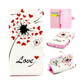 Miniatyrbillede 1 af 2: Moberg LG Leon Læder Etui - Røde Hjerter & Mælkebøtte Multicolor