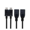 Miniatyrbilde 1 av 2: Universal Dual-kabel USB-C 3.1 Type C til USB 30.A kvinnelige OTG datakabel Black