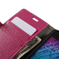 Pikkukuva 2 / 2: Mankell Samsung Galaxy J1 Nahkakotelo Korttitaskulla - Kuuma Pinkki Pink