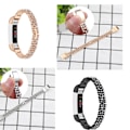 Miniatyrbild 2 av 2: Fitbit Alta urlänk blandad metall material träningsklocka strasstenar - Svart Svart