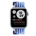 Miniatyrbillede 3 af 5: Apple Watch Series 8 (41mm) elastisk nylon-urrem - Blå / Hvid / Hvid Blue