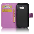 Miniatyrbillede 2 af 2: Samsung Galaxy A3 (2017) læder-etui med litchioverflade - Lilla Purple