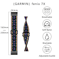 Miniatyrbillede 2 af 2: Elastisk, åndbar nylon-urrem til Garmin-ur - Lilla Multicolor