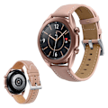 Miniatyrbild 1 av 2: Samsung Galaxy Watch 3 (45mm) fine stitch äkta läder klockarmband - ljusbrun Brun