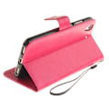 Miniatyrbillede 2 af 2: Huawei Y6 II præget læder-etui med strop - Hot Pink Pink