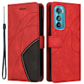 Miniatyrbillede 1 af 2: Tekstureret Motorola Edge 30 Ultra læderetui med rem - Rød Red