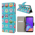 Miniatyrbillede 1 af 2: Samsung Galaxy A9 (2018) kryds tekstur læder flip etui - Mange Ugler Multicolor