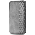 Miniatyrbild 3 av 6: Läder Motorola Edge 30 fodral med romb-design - Silver/Grå Silvergrå